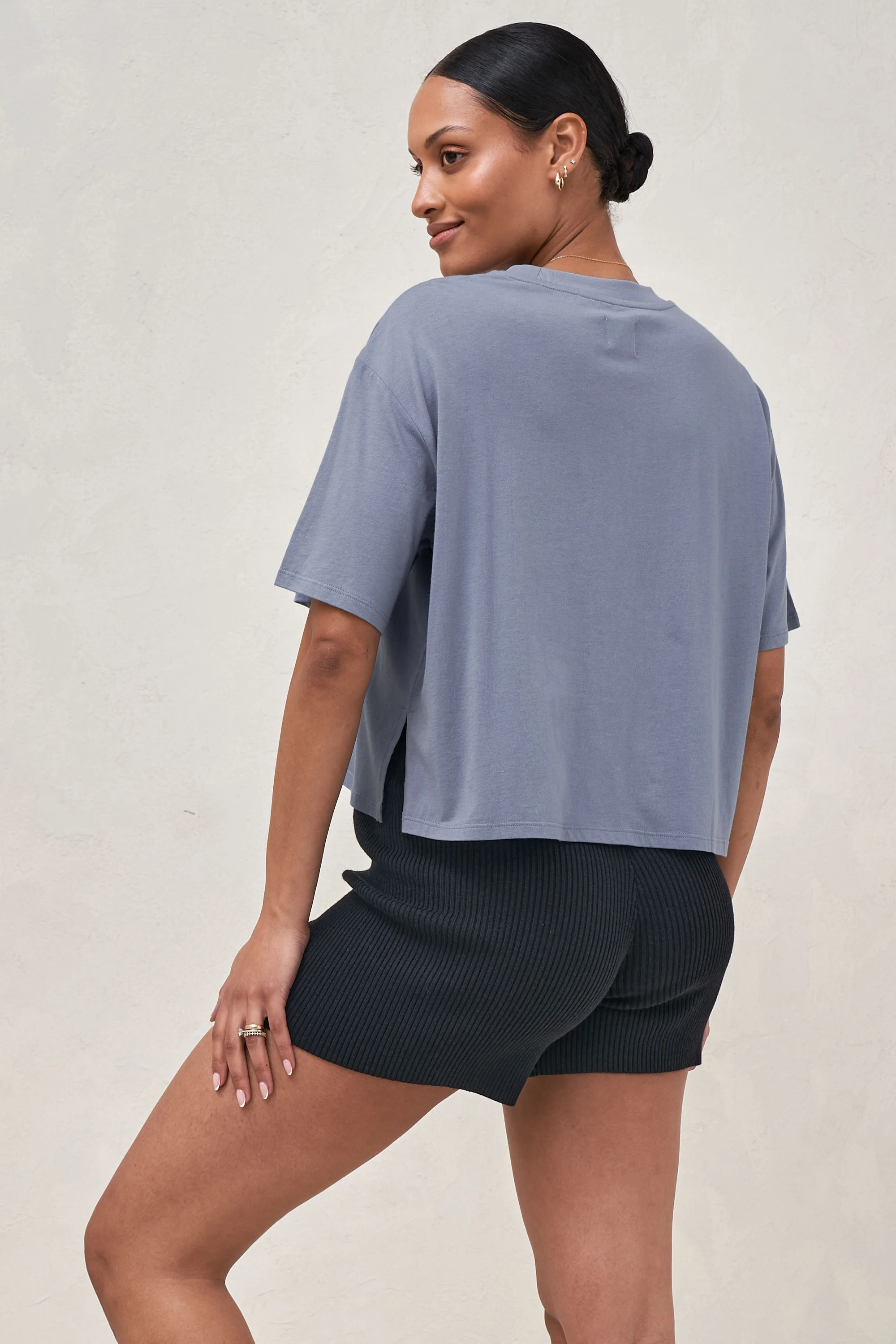 Into It Crop Tee - Blue - Image 2