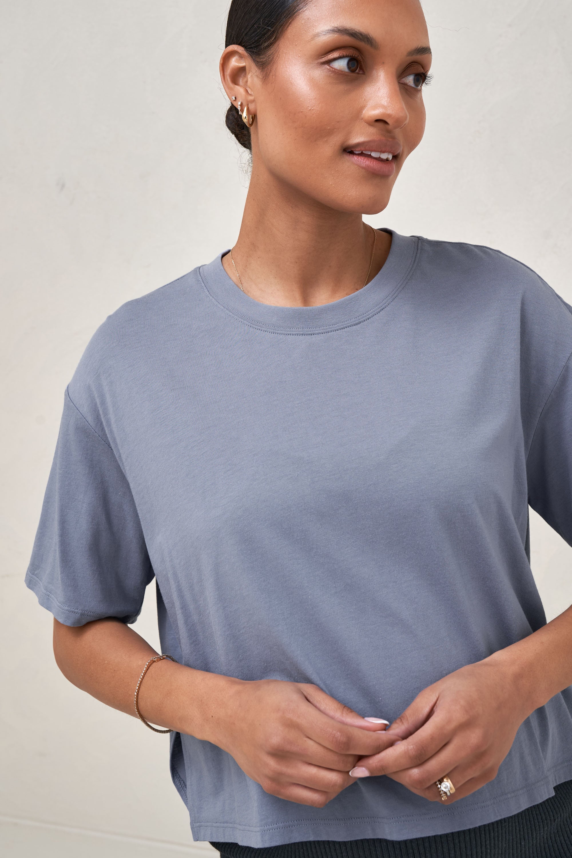 Into It Crop Tee - Blue - Image 3