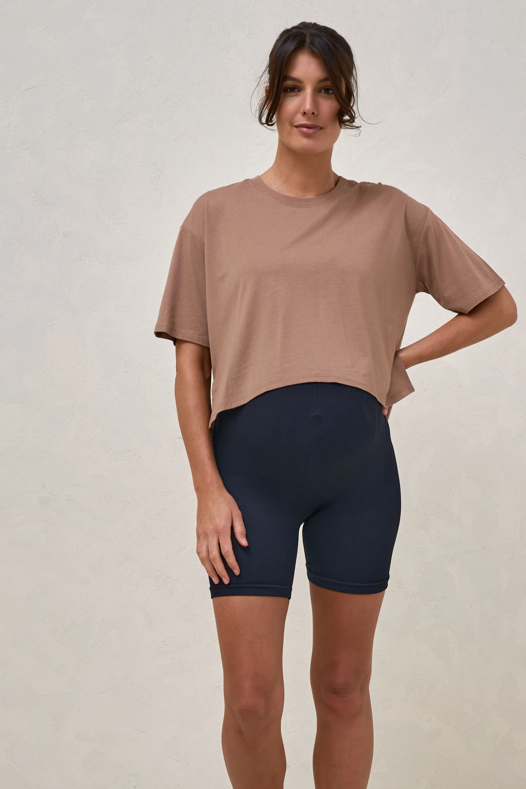 Into It Crop Tee - Brown* - Image 5