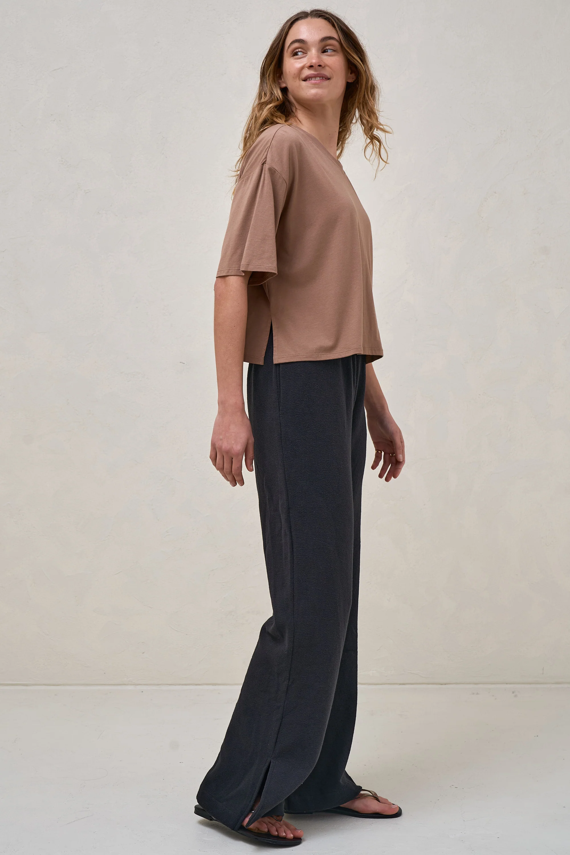Into It Crop Tee - Brown* - Image 7