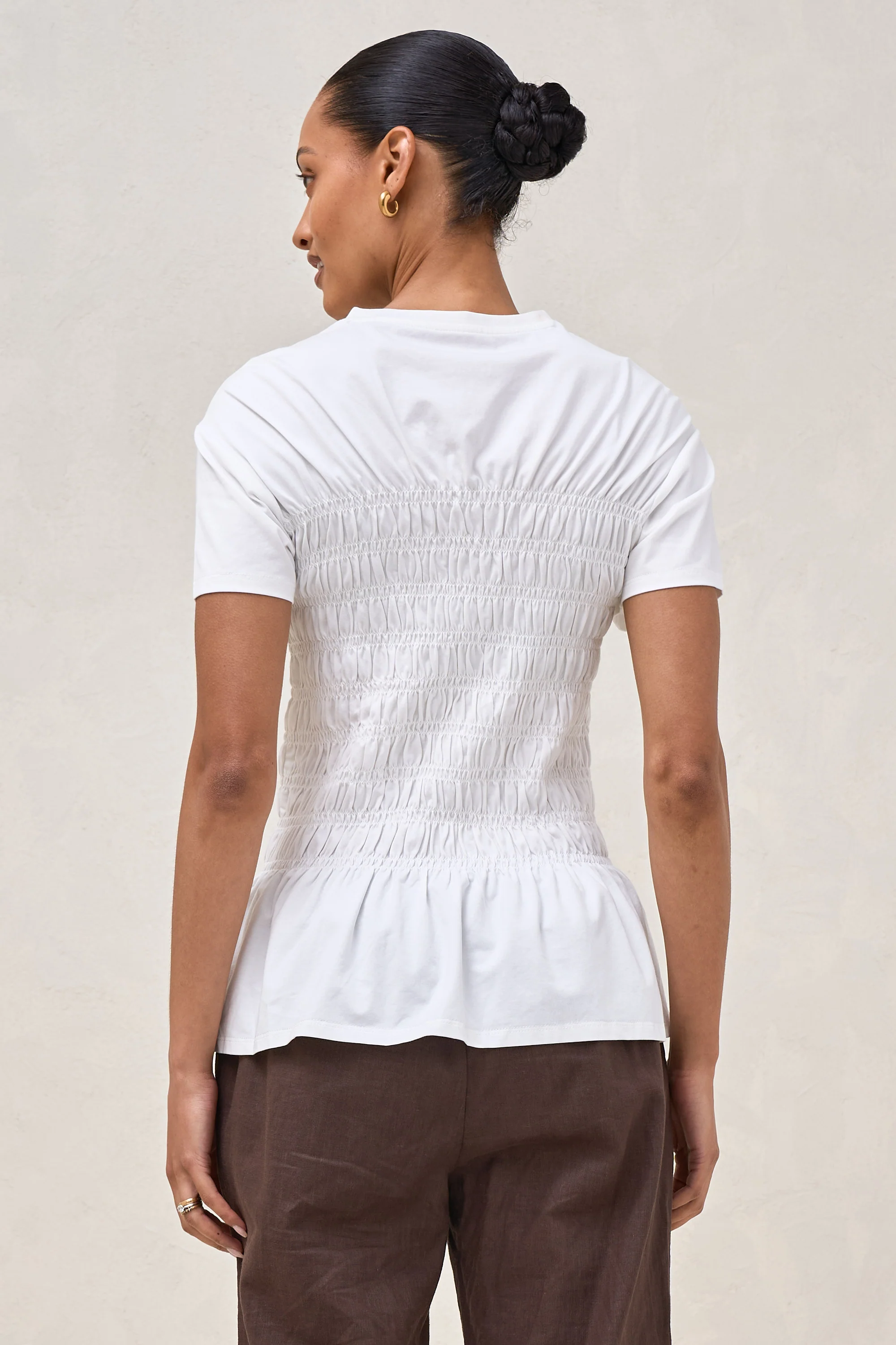 Bring It In Gathered Tee - White - Image 8