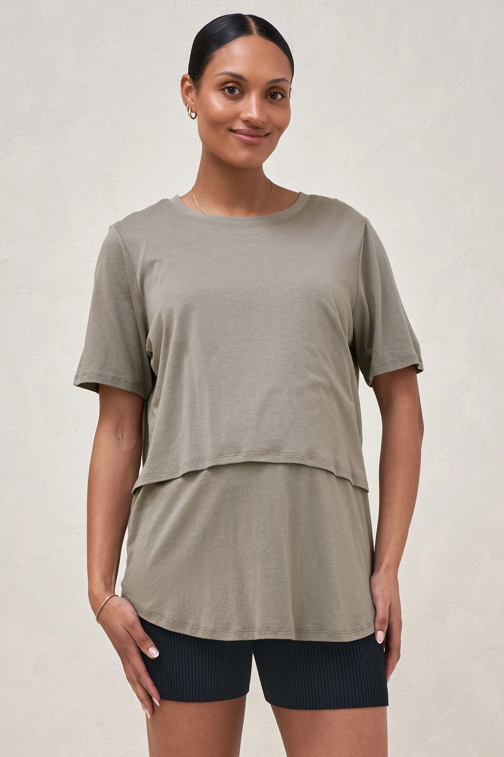 Me And You Nursing Tee - Khaki