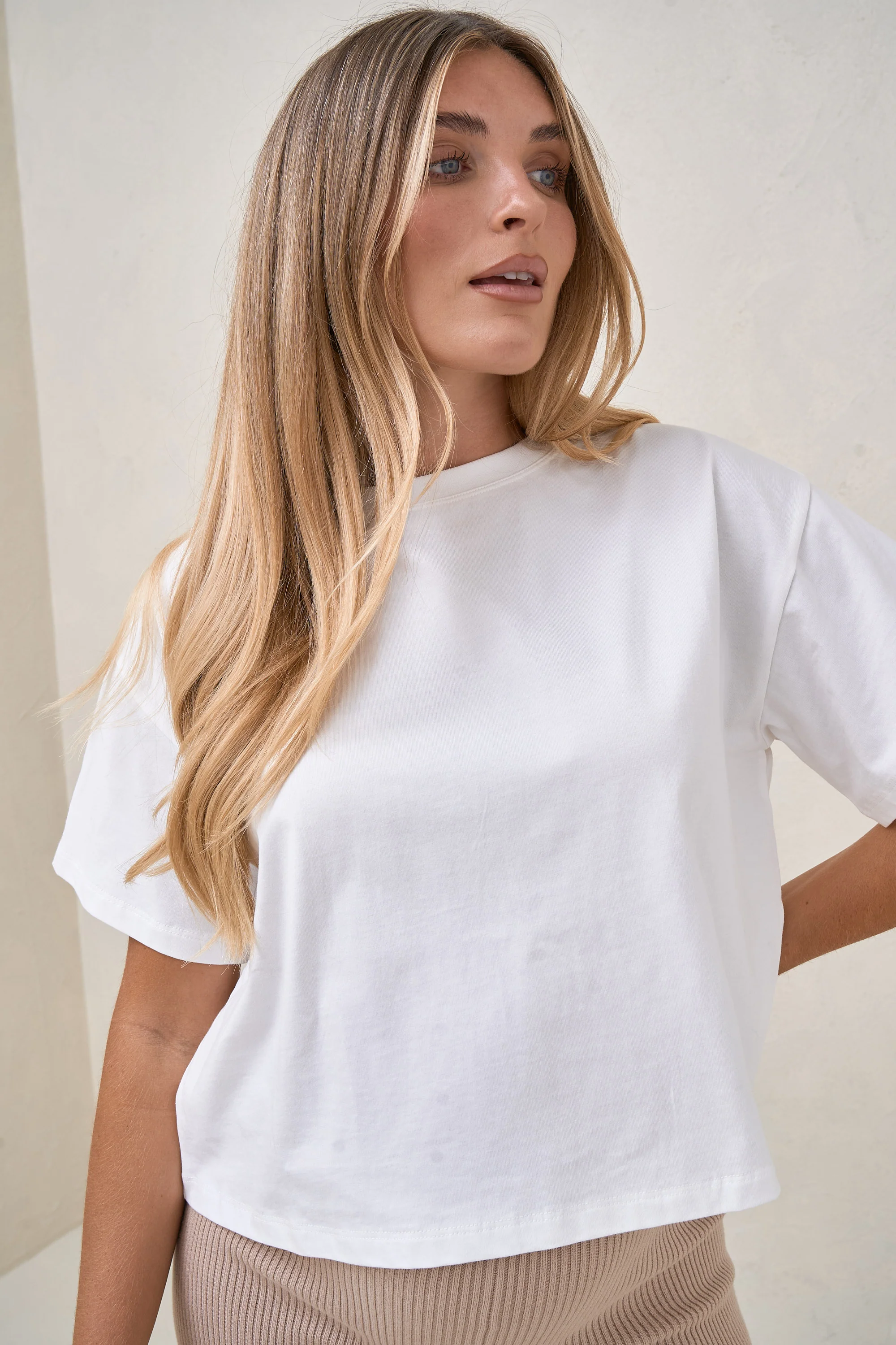Basic Instincts Crop Tee - White - Image 4