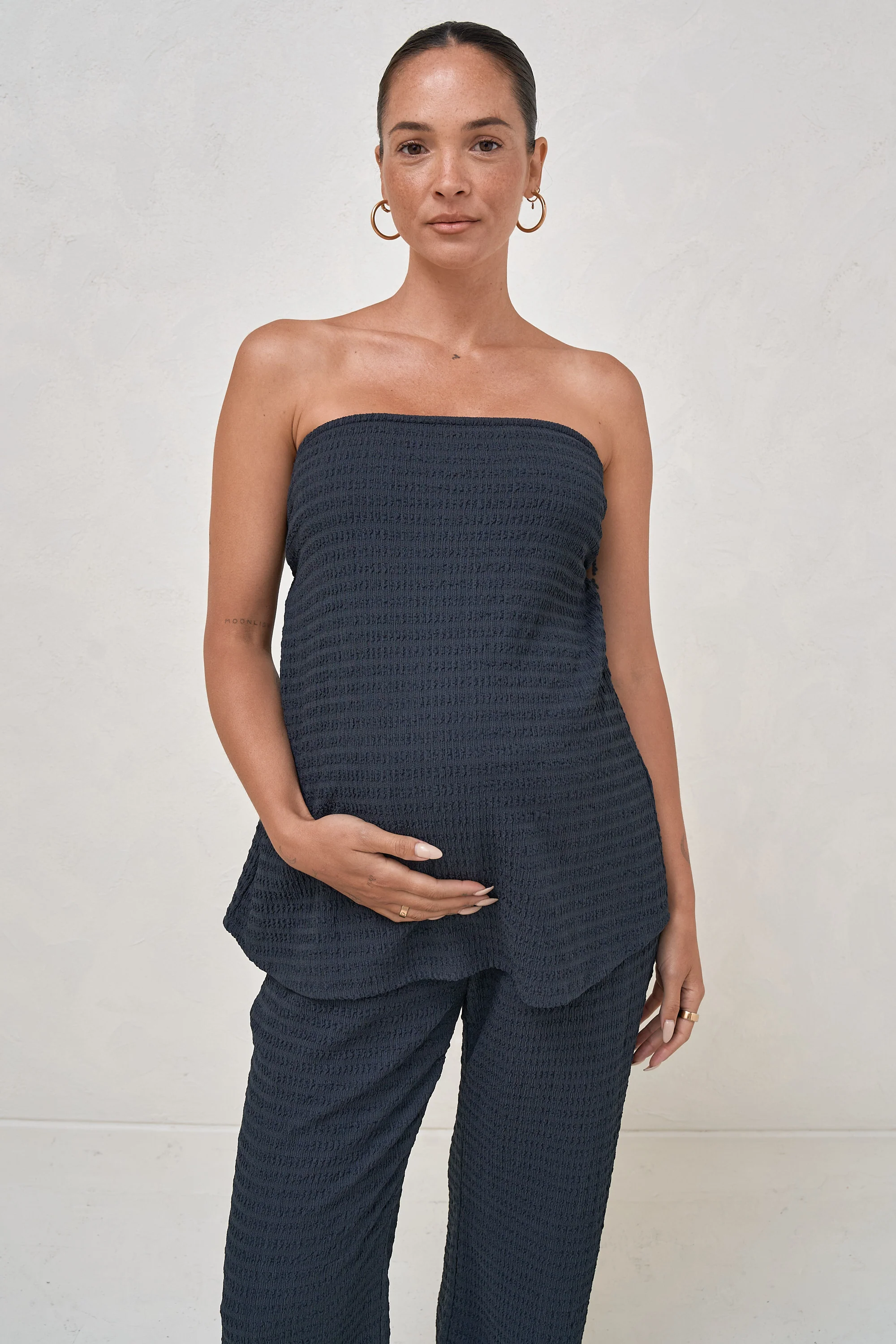 Mood Shift Strapless Top - Slate