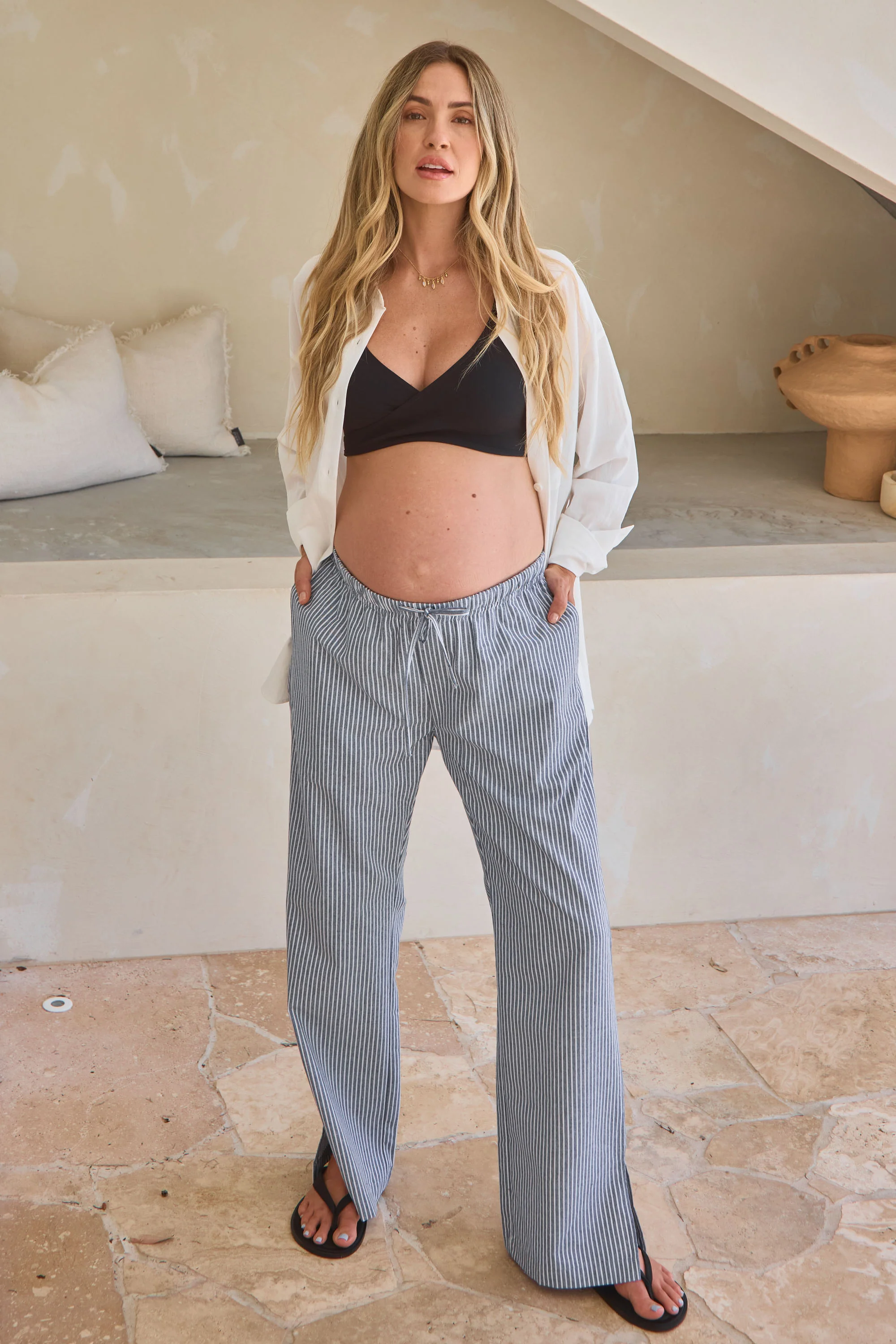 On The Line Pant - Navy Stripe
