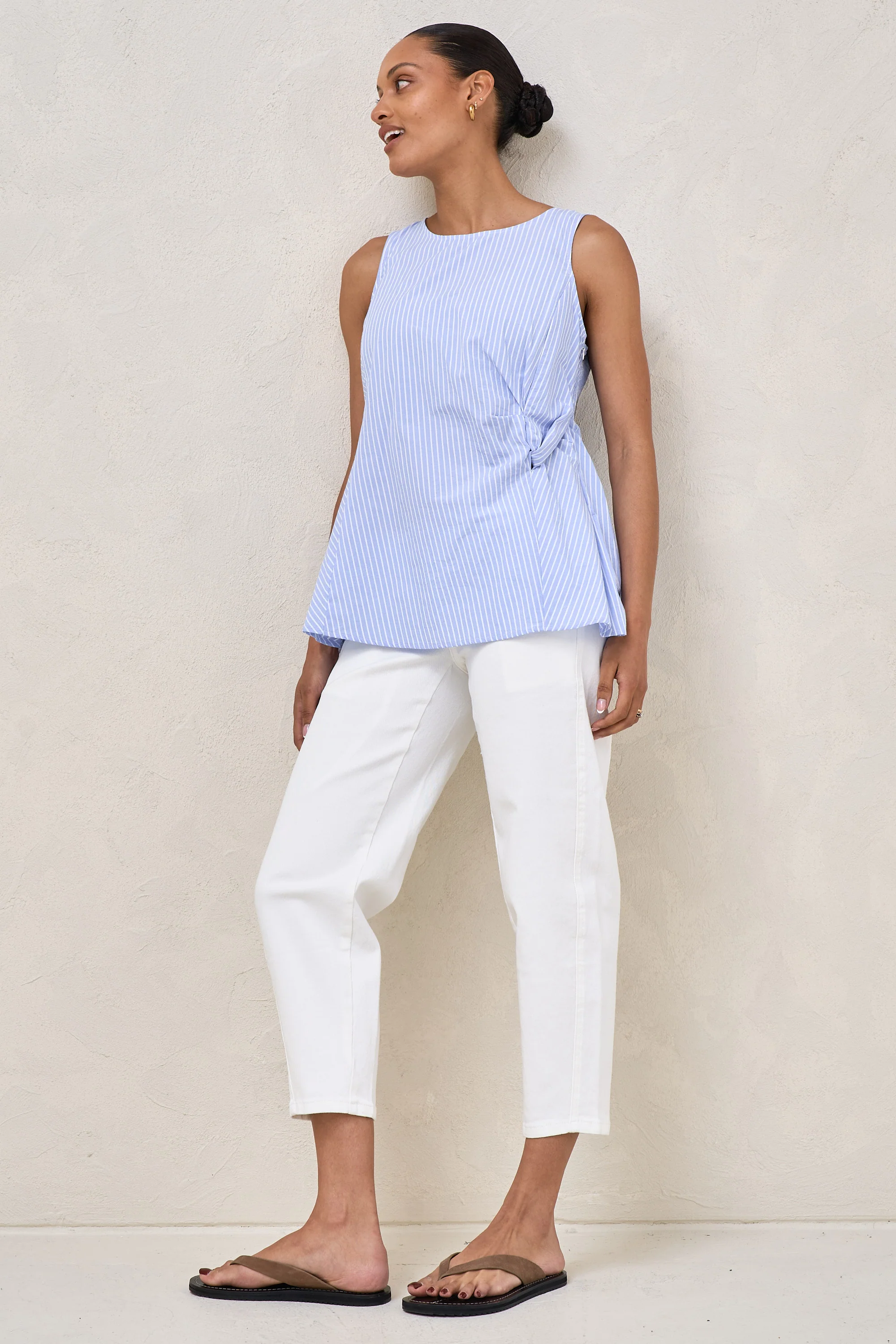 Plot Twist Woven Top - Blue/White Stripe - Image 10