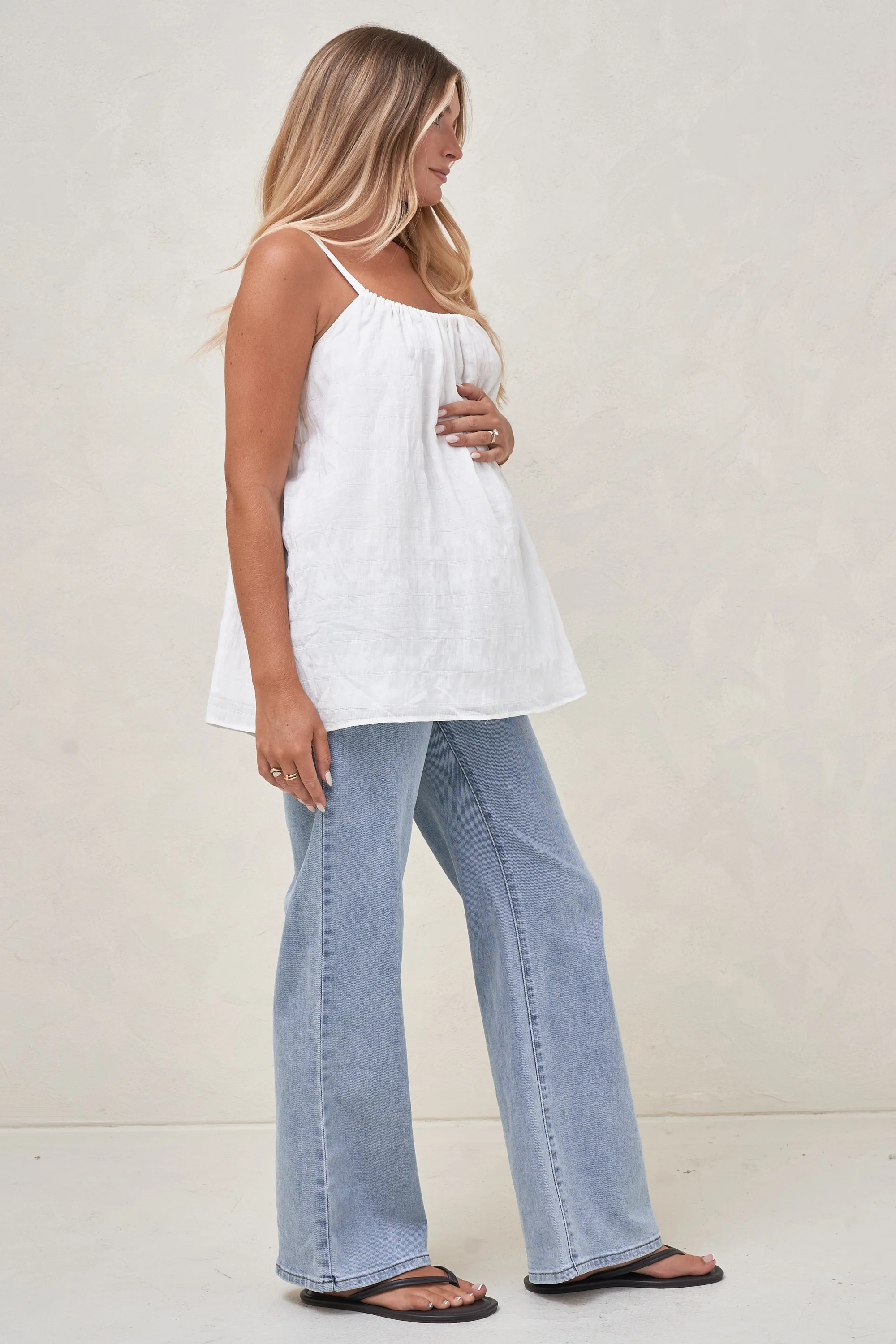 On A Whim Woven Tank -White - Image 2