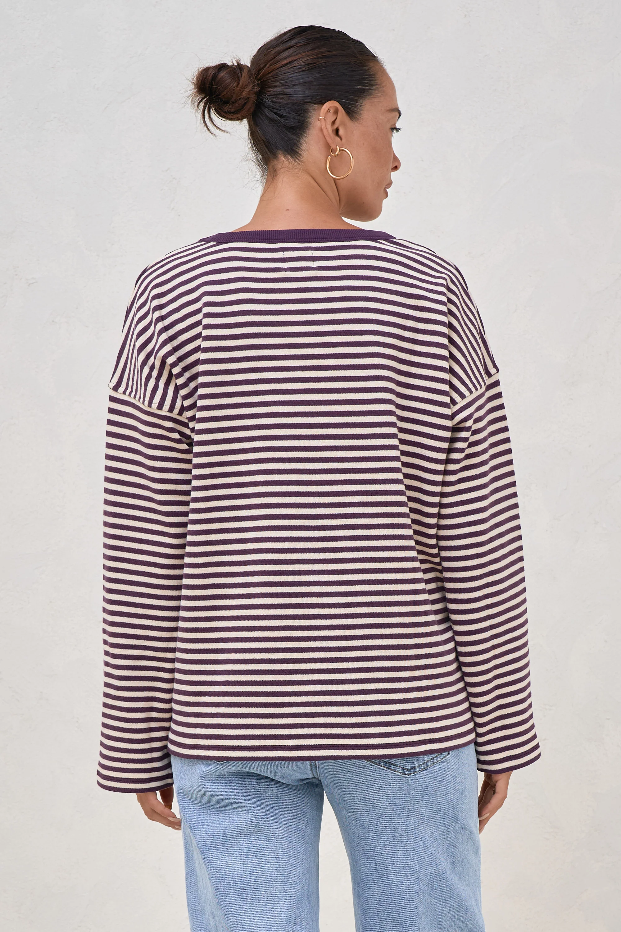 Outline Long Sleeve Top - Berry/Almond - Image 4
