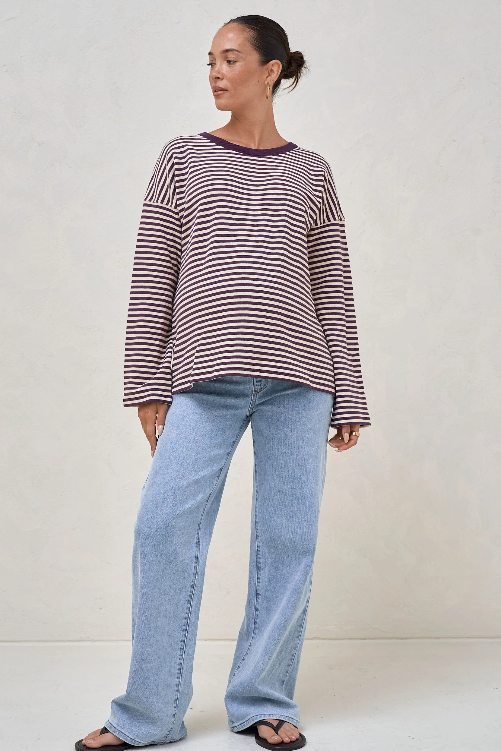 Outline Long Sleeve Top - Berry/Almond - Image 5