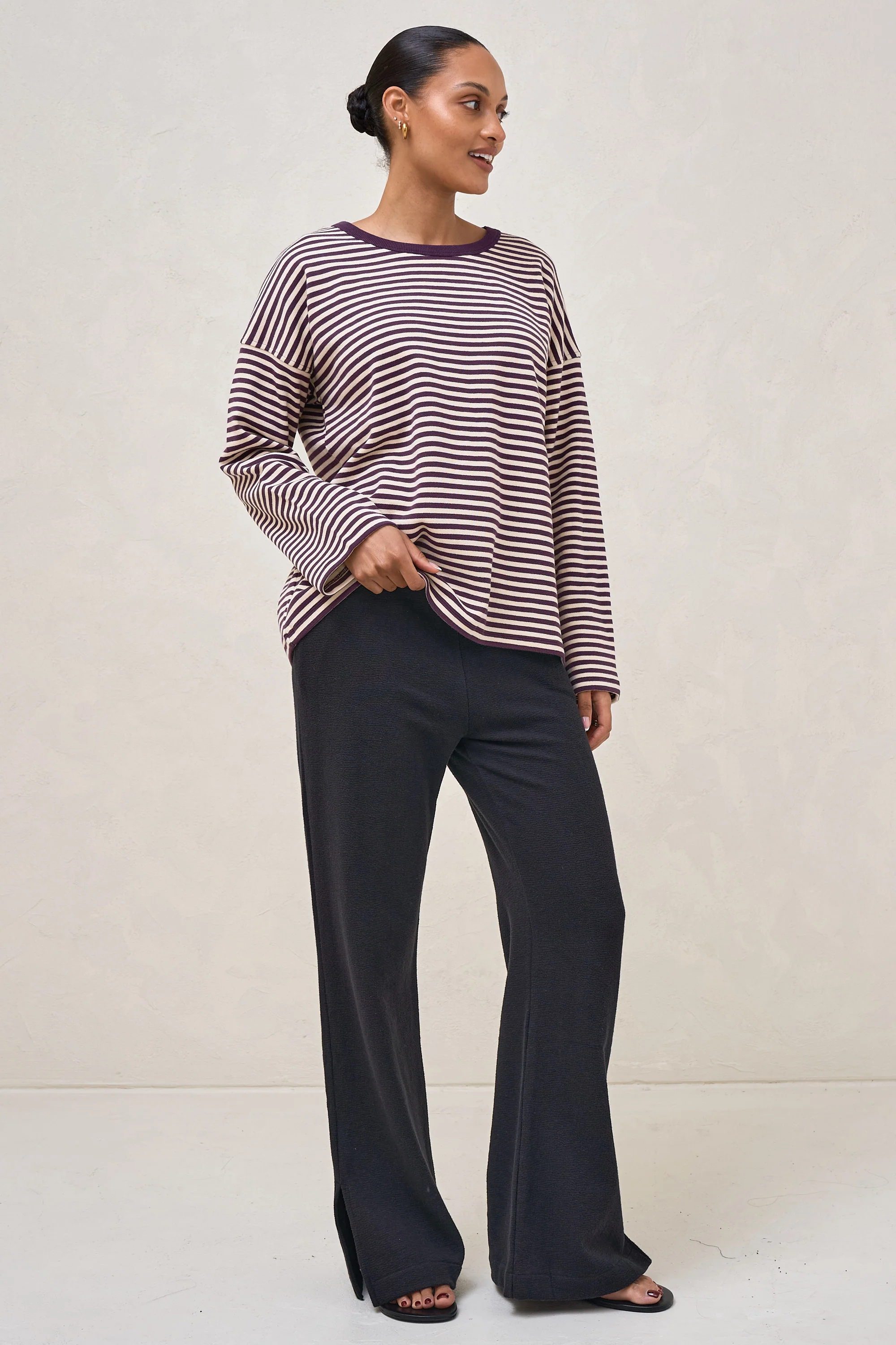 Outline Long Sleeve Top - Berry/Almond - Image 7