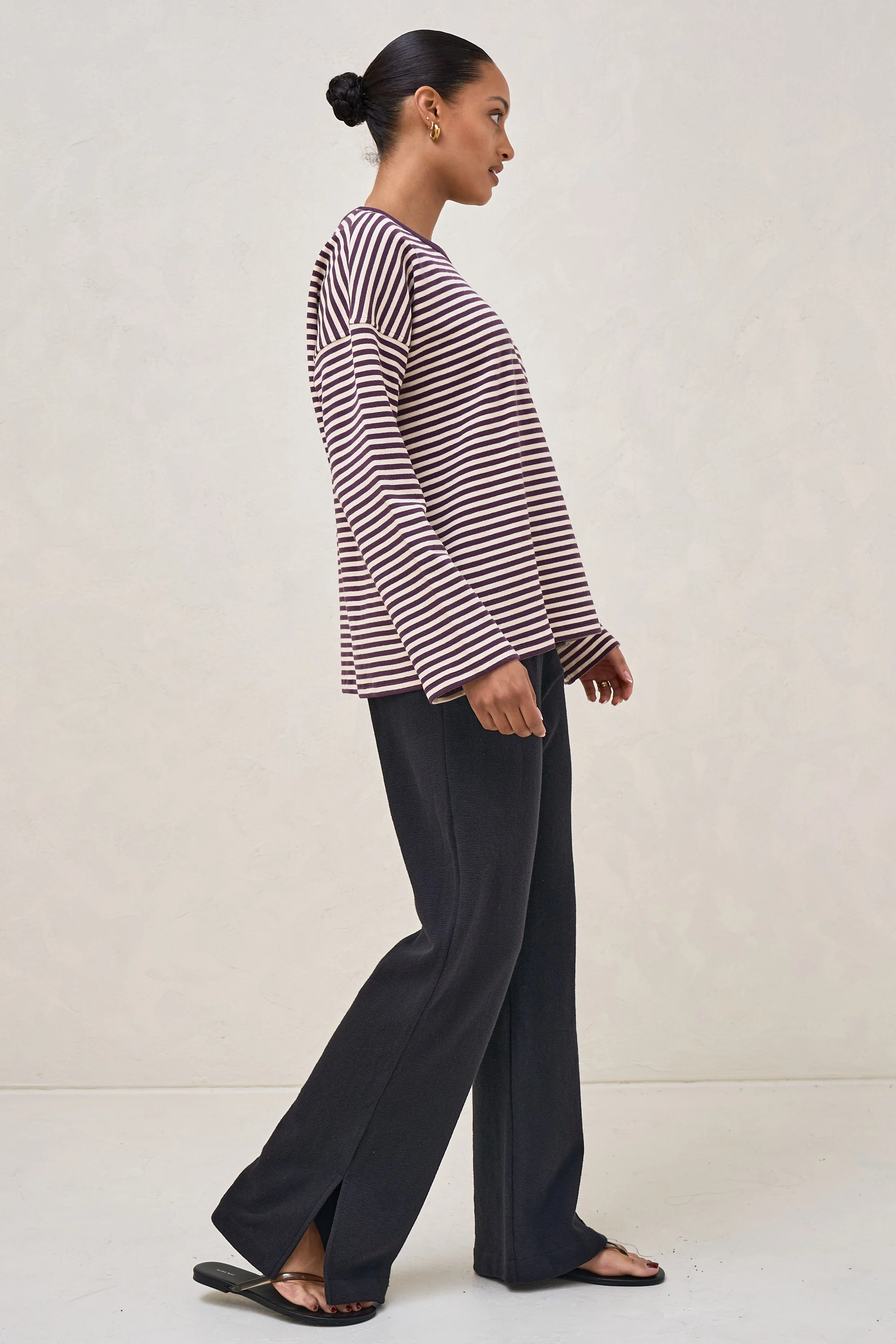 Outline Long Sleeve Top - Berry/Almond - Image 8