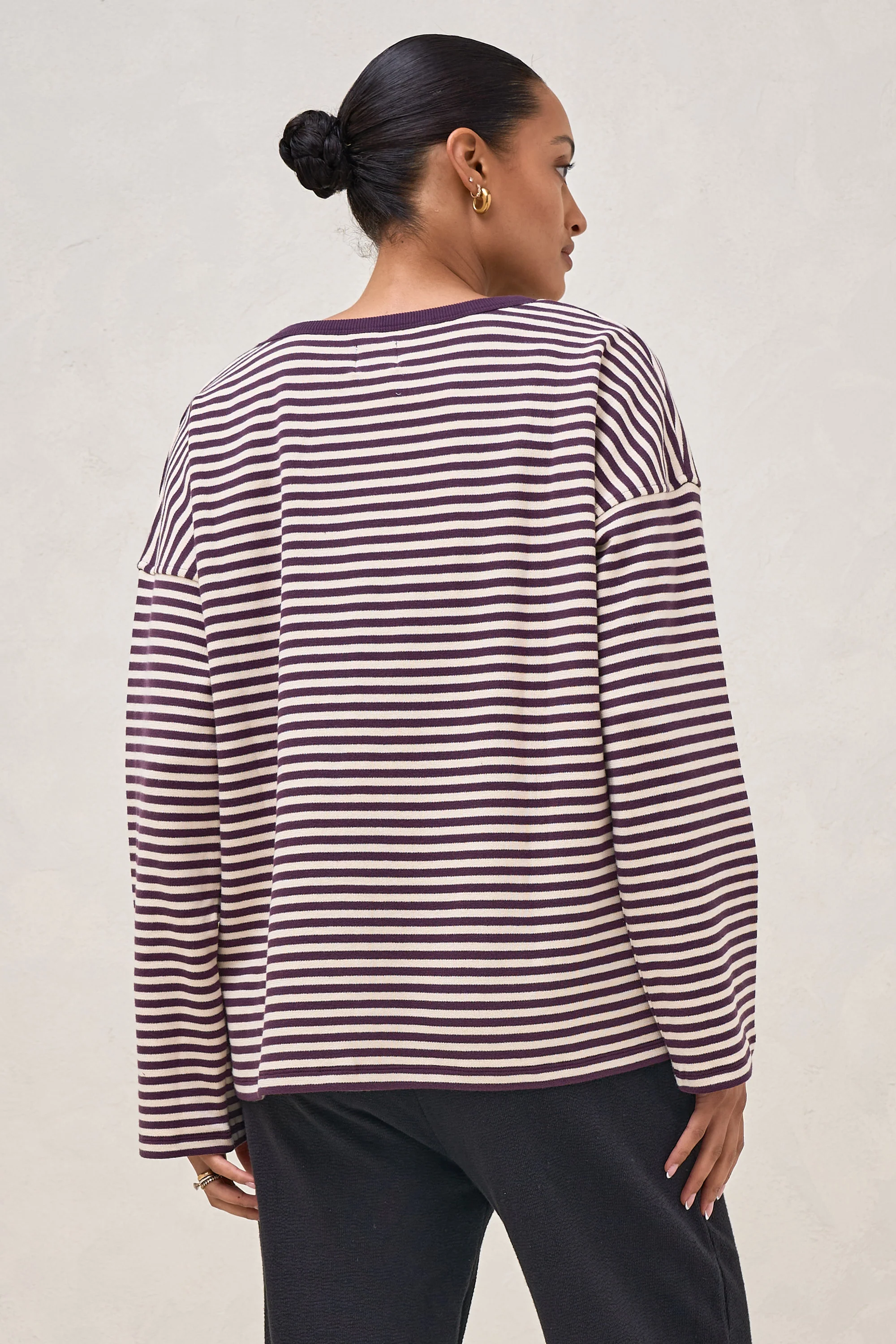 Outline Long Sleeve Top - Berry/Almond - Image 9